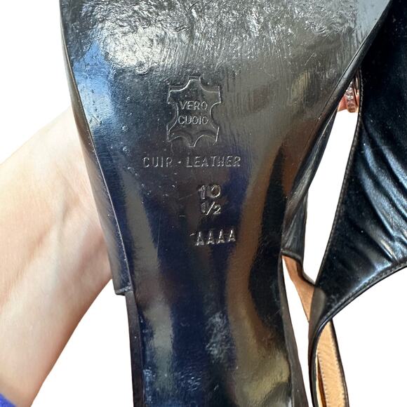 Bruno Magli Black Peep Toe Slingback Heels - Size 10.5 AAAA - Picture 9 of 9